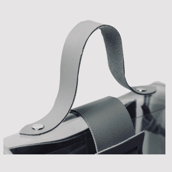 CLEAR CROSSBODY BAG WITH PINK TRIM & A TOP HANDLE - Picture 6 of 11